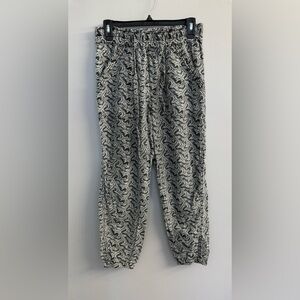Anthropologie Rhys Linen Blend Joggers Black White NWOT Classic Boho Hippie